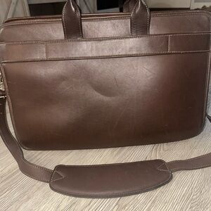 Jack Georges Brown Leather Briefcase Laptop Messenger Bag